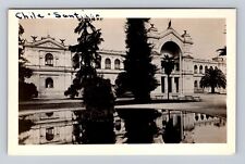 Santiago Chile, National Museum Building, Mirror Pond, Antique Vintage Postcard picture