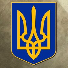 Ukraine trident coat of arms sign emblem shield 10x14 PROCEEDS TO UKRAINE RELIEF picture