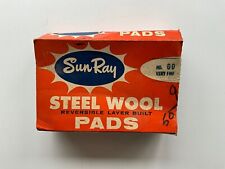 Vintage SUN RAY Steel Wool Pads 00 Very Fine Box Of 8 FULL picture