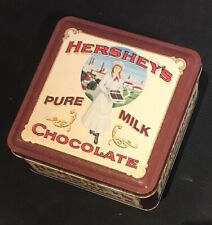 Vintage  1992 Hershey's Pure Milk Chocolate Metal Tin Container Box Canister picture