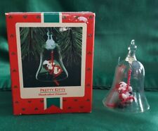 Pretty Kitty Hallmark Keepsake Handcrafted Christmas Cat Bell Ornament 1987  picture