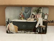 Vtg Postcard Woman Taking Bath Unused picture