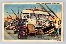 Houston TX-Texas, Loading Cotton for Export, c1942 Antique Vintage Postcard picture