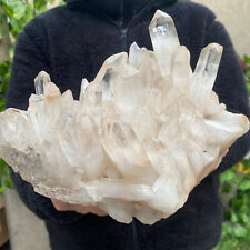 5.7lb Large Natural Clear White Quartz Crystal Cluster Rough Healing Specimen picture