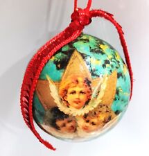 Victorian Angels & Cherubs Christmas Ornament Handmade Decoupage Ball picture