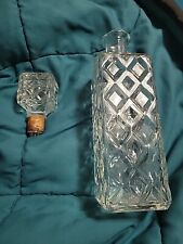 Vintage Seagram's Bottle Crystal Decanter MTC Glass Whiskey Diamond Liquor picture