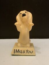 Vintage 1969 A.T.  Plastic Figurine I Miss You Dog With Tears picture