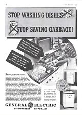 1936 General Electric Stop Dishwasher & DisposalVintage Magazine Print Ad/Poster picture