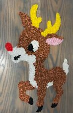Vintage Melted Plastic Popcorn Rudolph The Red Nosed Reindeer Holiday Decor 20” picture