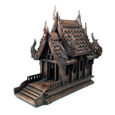 Teak Wood Thai Buddhist Temple Model Spirit House Hand Carved Premium Large Size picture