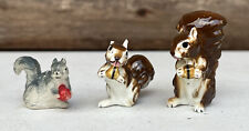 Lot of 3 Miniature Porcelain brown squirrels Grey 1 - 2