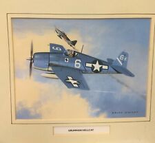 Vintage Grumman 1942-1945 Hellcat Plane Print By Brian Knight              HG14 picture