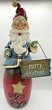 Large Glittery Santa Bobble Claus Merry Christmas Figurine 20.5