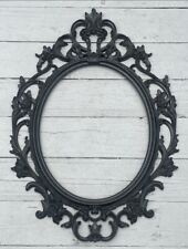 Victorian style vintage style oval black ornate frame large picture