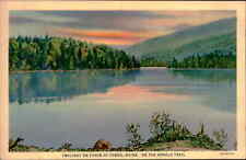 Postcard: TWILIGHT ON CHAIN-OF-PONDS, MAINE. ON THE ARNOLD TRAIL 4A-H1 picture