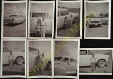 Lot of 8 Black and White Photos Chevrolet Chevy Bel Air and Children picture