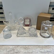 Princess House Heritage Lead Crystal 3 Piece Vanity Set #807 plus collectibles picture