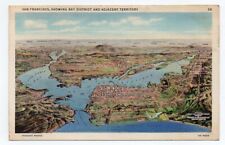Linen Postcard, San Francisco Showing Bay District and Adjacent Territory, Calif picture