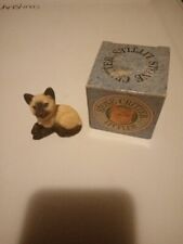 Stone Critter Littles Siamese Cat Laying Down. Adorable Figurine with Box.  (16) picture