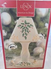 Lenox Holly Berry Holiday Candle Lamp 10 in - NEW picture