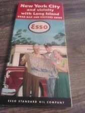 1953 New England road map Esso oil gas picture