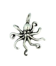 Aquatic Wildlife Sea Creature Octopus Pendant 1 Inch Sterling Silver Medal picture