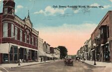 Oak Street, Looking North, Baraboo, Wisconsin WI - 1920 Vintage Postcard picture