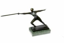 Super Deal Bronze European Man With Mask Fencer Fencing Sport Statue Artwork picture