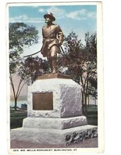 c1910 General William Wells Monument Burlington Vermont VT Postcard picture