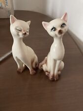 Vintage Mid Century Siamese Cat Figurines Kelvin's Japan Set Of Two Kitschy picture