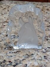 Cristal d'Arques Crystal Frosted Glass HORSE HEAD Paper Weight clear picture