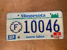 1989 Minnesota License Plate Firefighter # 10046 picture
