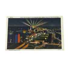 Postcard Night View Worlds Fairgrounds From Sky Ride Chicago Worlds Fair B432 picture
