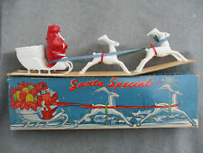 VTG 1950s E. ROSEN HARD PLASTIC SANTA SPECIAL REINDEER CANDY CONTAINER w BOX picture
