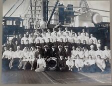 .c1935 SUPER RARE MELBOURNE STEAMSHIP LINE TSMV DUNTROON SHIPS CREW LARGE PHOTO. picture