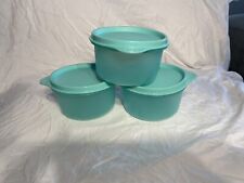 Tupperware Snack Bowls 7 Ounce Serving Bowl Shades of Blue Teal Set of 4 Bowls picture
