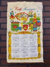 Vintage 1977 Linen Calendar Kitchen Tea Towel   - Patriotic Early Americana picture
