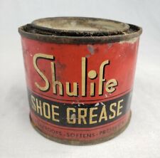 Rare Vintage Shulife Shoe Grease Tin Advertising Sold by Sears Roebuck & Co. picture