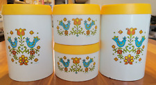 Cheinco Corning Ware Country Festival Birds Metal Canister Set Of 4 picture
