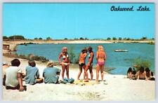 1960-70's GIRLS IN BIKINIS ON BEACH OAKWOOD LAKE MANTECA CALIFORNIA CA POSTCARD picture