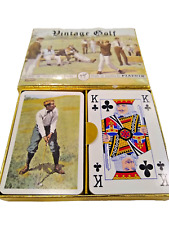 Vintage Golf Playing Cards 55ct double deck made in Austria / Piatnik gold box picture