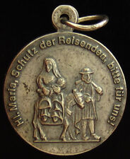 Vintage Mary Jesus Joseph Flight Into Egypt Medal Catholic Words German Language picture