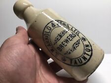 Antique Arnold & Sons Brewers Printed Label Stoneware Ginger Beer Bottle. picture