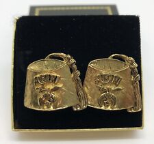 Vtg Masonic Shriners AFIFI Personalized Pontentate Gold-Tone Cufflinks (RF985-11 picture