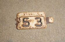 Vintage 1953 New Jersey License Plate Annual Metal Year Tab Tag picture