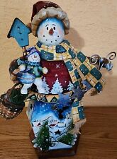 Wooden Snowman figurine 15