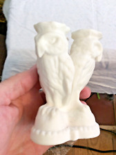 Antique Owls figure White stoneware centerpiece 3 Owl sculpture vase picture