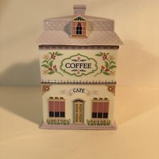 Vintage 1990 The Lenox Village Coffee Shoppe Canister - DOES HAVE CHIPS IN LID picture