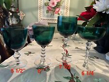 Tiffin –Franciscan Killarney Green Glasses. Water, Wine, Champagne, And Shery picture