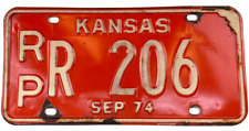 Vintage Kansas 1974 License Plate Republic Co Garage Man Cave Decor Collector picture